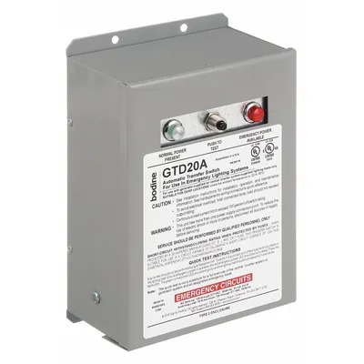 BODINE Generator Transfer Device: Fluorescent/Incandescent/LED, 120 to 277V AC - Generator Transfer Devices for Emergency Ballasts & Drivers