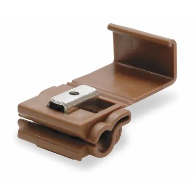 3M Insulation Displacement Connector: 2 Ports, Brown, 10 AWG – 10 AWG Run Size Range - Double-Port Run Tap Wire Connectors