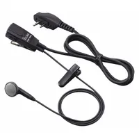 ICOM Earpiece: Fits Icom, Earbud, Push To Talk, Black, 1 Wires, Shirt/Lapel Mic, Wired, Two Pin (MPN HM166LA)
