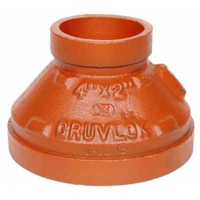 GRUVLOK Grooved Concentric Reducer, 10 in x 4 in, Ductile Iron, 300 psi @ 150°F - Grooved Pipe Fittings