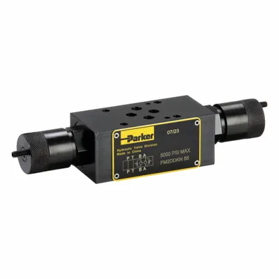 Parker Flow Control Valve: 14 gpm Flow Rate - Max, 5,075 psi Max Pressure, D03 NFPA Size - Double-Throttle Valves