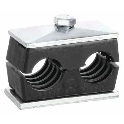BEHRINGER PIPE SYSTEMS Vibration-Dampening Beta Clamp: Steel Clamp, Polypropylene Cushion (MPN TW41125-PP) - Vibration-Dampening Textured Core Beta Clamps