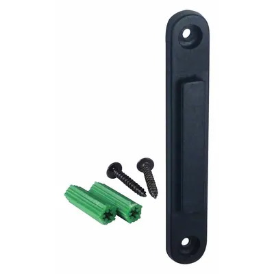 RETRACTA-BELT Wall Mount Receiver: Black, 3 1/2 in Overall Ht - Mountable Receivers for Retractable Belt Barriers