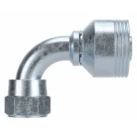 PARKER Hydraulic Crimp Fitting: Steel x Steel, 90° Elbow, -20 For Hose Dash Size, Metric x Crimp (MPN 1CF43-35-20)