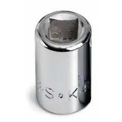 This 3/8" drive hand socket features a 4-point configuration for use with square-head fasteners. The 11/32 in socket size is suited for SAE square bolts and set screws. Chrome finish provides corrosion resistance. Typical applications include automotive repair and machinery maintenance.
