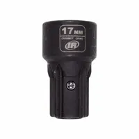 Metric impact socket with 17 mm hex opening, 6-point standard drive, and 1 9/16 in overall length. Manganese phosphate finish resists wear and corrosion. Suitable for heavy-duty fastening with impact tools in automotive and industrial settings