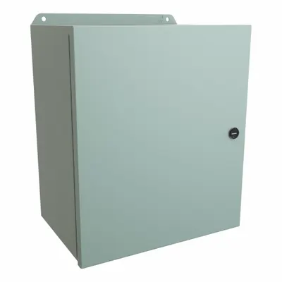 HAMMOND Electrical Enclosure: Steel, 14 in x 12 in x 8 in, NEMA 12/13/3R/4, w/Panel - Steel Washdown Enclosures