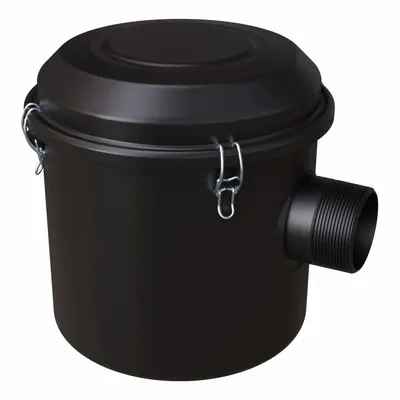 SOLBERG Inlet Vacuum Filter: 5 micron Rating, 99% Efficiency, 13 1/4 in Outside Dia - L-Style Vacuum Pump Inlet Filters