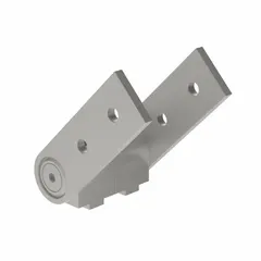 This structural pivot joint assembly from the 45 Series is made of aluminum with a silver finish. It is designed for use with 10 mm slot width framing profiles and features an 8.5 mm mounting hole. The joint enables angular connections in modular framing systems for applications such as machine guards, workstations, conveyors, and automation structures.