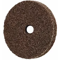 Light deburring and finishing wheel for carbon steel and soft metals. Medium-grade aluminum oxide abrasive cleans, blends, and removes burrs without altering part geometry. 2 in diameter, 1/8 in width, 3/16 in arbor hole. Series XL-UW