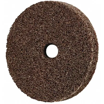 SCOTCH-BRITE Unitized Wheel: 2 in Dia x 1/8 in W, 3/16 in Arbor Hole, Aluminum Oxide - Light Deburring & Finishing Wheels for Carbon Steel & Soft Metals