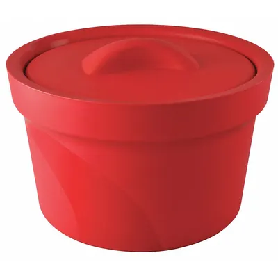 MAGIC Ice Bucket with Lid: 2.5 L Capacity, Round, Polyurethane Foam, Red - Ice Buckets & Pans