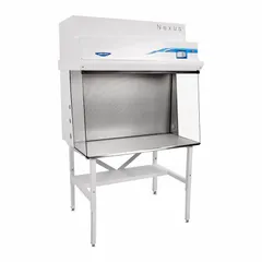 This unassembled clean bench provides a HEPA-filtered work area with horizontal laminar airflow to protect products from particulate contamination. It includes a blower, base/stand, and work surface. Overall width 6 1/4 ft, depth 33 1/4 in. Suitable for media preparation, sample handling, and other applications requiring a sterile environment.