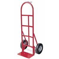 DAYTON General Purpose Hand Truck: 400 lb, Single-Pin Handle, Red, Steel, Semipneumatic, 10 in Wheel