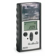 Portable single-gas detector for monitoring hydrogen levels. Features a lithium battery, LED indicators, and a PC-Compatible Interface for data communication. Housed in a black enclosure with IP64 dust and splash protection. Suitable for industrial environments such as chemical plants and confined spaces.