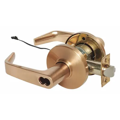 STANLEY SECURITY SOLUTIONS Door Lockset: Storeroom Lever Locksets, Bronze, ADA Compliant - Electric Lever Locksets
