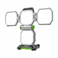 This 56V DC work light delivers up to 10,000 lumens with three selectable modes for adjustable brightness. With a maximum height of 10 inches, it provides portable illumination for tasks in low-light conditions. Suitable for construction, renovation, and outdoor work.