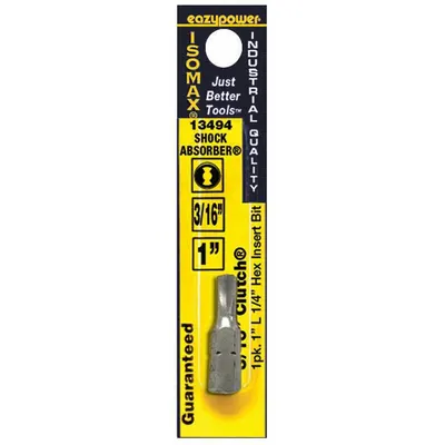 EAZYPOWER Driver Bit: Power Bit, Imperial, Clutch Head, 3/32 in Bit Industry Size - Hex Power Bits