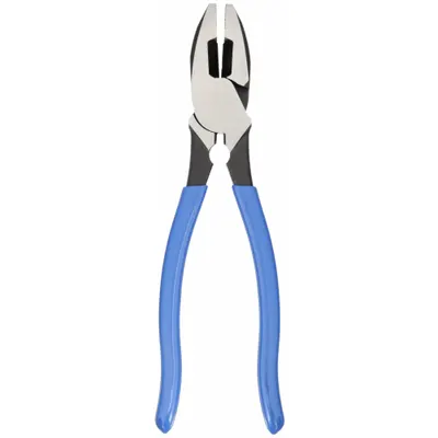 KLEIN TOOLS Linemans Plier: Flat, 9 3/8 in Overall Lg, 1 5/8 in Jaw Lg, 1 1/4 in Jaw Wd - Multipurpose Lineman's Pliers