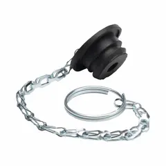 Molded rubber hydraulic hose plug with 1/2 in fitting size. Seals open hydraulic ports and fittings to prevent contamination from dirt, moisture, and debris. Used in hydraulic systems, industrial machinery, and mobile equipment during maintenance, storage, or transport.
