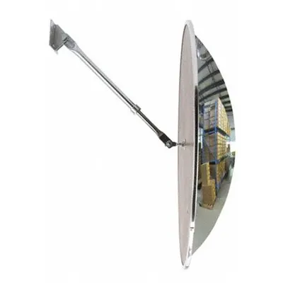FRED SILVER Convex Mirror: Round, Polycarbonate, 36 in Dia, Plastic, Outdoor - Round Convex Mirrors