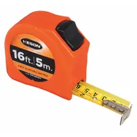 KESON Tape Measure: Nonmagnetic Single Hook Tip, 16 ft / 5 m, Plastic, High-Visibility Orange (MPN PGT18M16V)