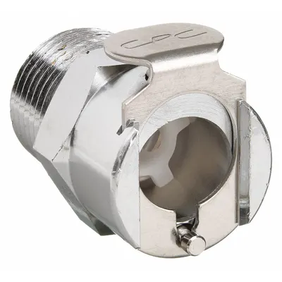 COLDER Quick Connection Coupling: Straight, 3/8 in Pipe Size, Threaded, Brass - Chrome-Plated Brass Quick-Disconnect Tube Fittings