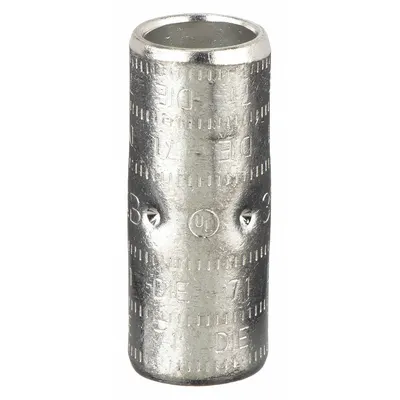 THOMAS & BETTS Open Barrel Splice: 350 kcmil Wire Size, Red Code, 2.25 in - Crimped Butt Splice Compression Connectors