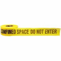 APPROVED VENDOR Do Not Enter Barricade Tape, 3 in x 1,000 ft, Polyethylene, Black on Yellow