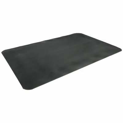 NOTRAX Antifatigue Mat: Ribbed, 3 ft x 5 ft, 1/2 in Thick, Black, Vinyl over PVC Foam - Wear-Resistant Antifatigue Mats