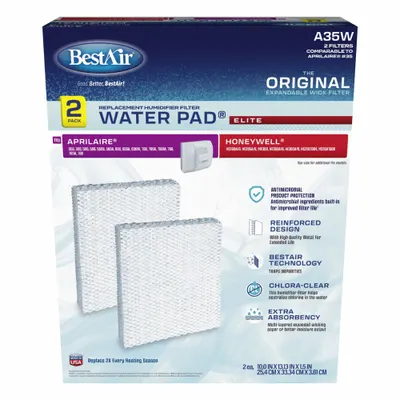 BESTAIR Humidifier Pad: Humidifier Pad, Duct Mount Humidifier, Aluminum, Antimicrobial-Coated - Humidifier Pads for Portable Humidifiers