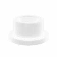 This flanged sleeve bearing is made of acetal plastic for wet environments. It has a 1/2 in bore, 3/4 in OD, and 1/2 in overall length. The bearing is self-lubricating and corrosion-resistant, suitable for rotating or oscillating shafts in moist conditions. Sold in a pack of 10