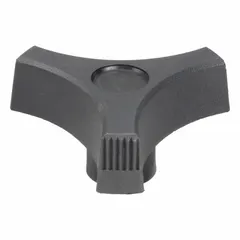 This 3-arm knob features a 2.52 in diameter, plastic construction with a steel threaded insert, and a 3/8"-16 thread size. It is designed for manual adjustment and clamping applications in machinery, jigs, and fixtures, providing tool-free positioning.