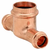 VIEGA PROPRESS Crimp Tee Fitting: Tee, 1 in CTS x 1 in CTS x 1 1/4 in CTS size, Dimple Center Stop (MPN 15488)