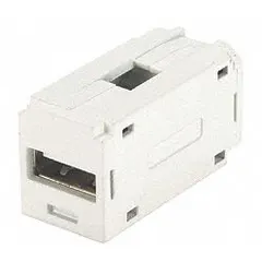 The PANDUIT CMUSBAAWH is a single-port USB 2.0 coupler module in a white finish. It provides a USB connection point for use in control panels, network enclosures, and similar installations where a reliable interface for programming or data transfer is needed.
