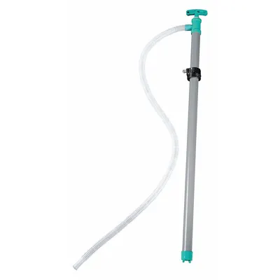 Dayton Hand Pump: Siphon Action, Pump with Hose, PVC Housing, 12 oz per stroke - Hand Siphon Drum Pumps