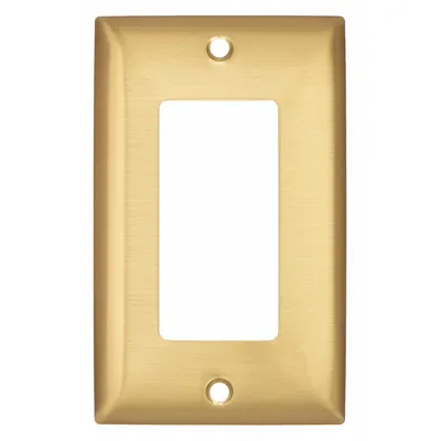 HUBBELL Wall Plate: Decorator-Rocker, 1 Gang, Brass - General Purpose Wall Plates