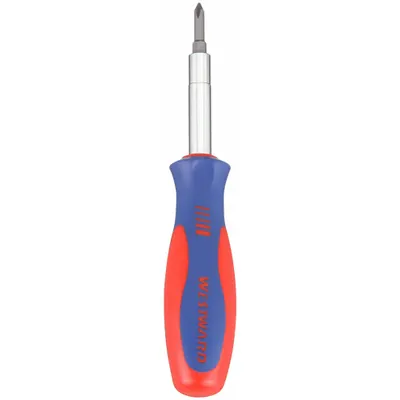 WESTWARD Multi-Bit Screwdriver: Hex/Phillips/Slotted Tip, 6 Tips, 7 1/2 in Overall Lg - General Purpose Multi-Bit Screwdrivers