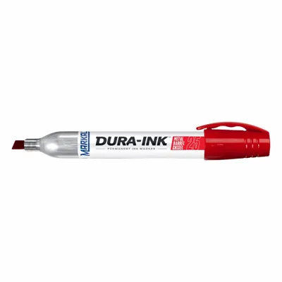 MARKAL Ink Industrial Marker: 1/8 in Tip Wd, Chisel, Red, Std Actuation Style - General Purpose Ink Markers