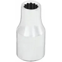 WESTWARD Socket: Metric, 1/4 in Drive Size, 8 mm Socket Size, 12-Point, Std, Chrome, 1 in Overall Lg