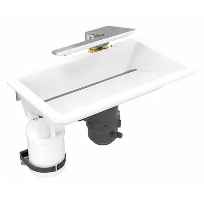 BRADLEY Bathroom Sink Kit: Designer White, Terreon, 24 1/2 in Overall Lg - Undermount Bathroom Sinks with Faucets