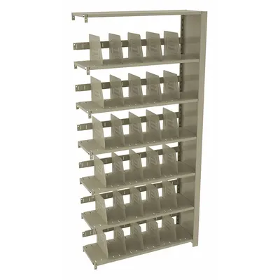TENNSCO Add-On Open File Shelves: Open Back, 30 Dividers, 6 Shelves, 76 in Overall Ht - Add-On Shelves