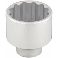 WESTWARD Socket: Metric, 1 in Drive Size, 65 mm Socket Size, 12-Point, Std, Chrome, Socket (MPN 45J251)