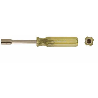 AMPCO Solid Round Shank Nut Driver: Straight, SAE, Without Magnetized Tip, Std - Non-Sparking Nut Drivers
