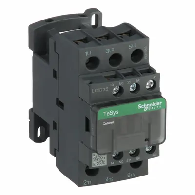 SCHNEIDER Magnetic Contactor: Non-Reversing, 3 Poles, 3NO Contacts, 25 A - Non-Reversing IEC Contactors