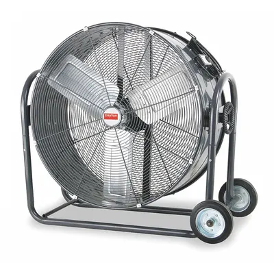 Dayton Portable Fan: 30 in Blade Dia, 120V AC, Mobile, 1/3 hp, Direct Drive - Standard Industrial Floor Fans