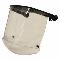 This face shield assembly is designed for use with Bullard C30 series hard hats. It features a clear ABS visor and dielectric construction, providing impact and splash protection in environments requiring electrical insulation. Suitable for industrial applications such as construction, utilities, and manufacturing