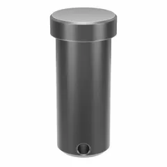 Steel standard clevis pin with a 1 in pin diameter and 2 1/4 in shank length, 2.25 in overall length. Used to create a pivot joint in clevis assemblies for industrial machinery, material handling, and agricultural equipment.