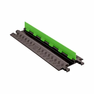CHECKERS HI-VIZ CABLE PROTECTOR: 1 Channels, Hinged, 3/4 in Max Cable Dia - 1-Channel Split-Top Cable Ramps