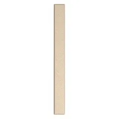 This pilaster is designed for use in commercial bathroom partitions, providing structural support and privacy. It features a honeycomb inner core, a Rough Semi Gloss finish, and Sandy Beach color. Dimensions: 70 inches height, 7 inches width, 1-1/4 inches thickness.